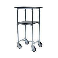 Rullebord med 2 ESD hylder 1100x385x405mm, s&oslash;lv med gr&aring; hjul