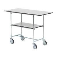 Rullebord med 2 ESD hylder 900x430x1130mm, s&oslash;lv med gr&aring; hjul