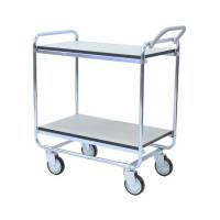 Rullevogn med 2 ESD hylder 890x900x460mm, s&oslash;lv med gr&aring; hjul