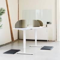 Office st&aring;- og balancem&aring;tte i m&oslash;rkegr&aring; 