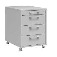 Ergoff skuffesektion med 4 skuffer lys gr&aring; laminat