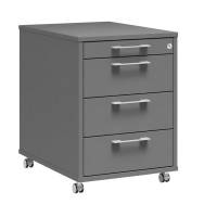 Ergoff skuffesektion med 4 skuffer antracit laminat