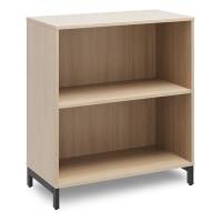 Office bogreol 890x800x400mm eg med sort benramme