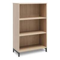 Office bogreol 1275x800x400mm eg med sort benramme