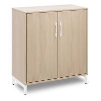 Office kontorskab 890x800mm eg med hvidt stel