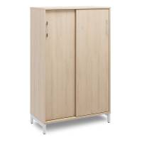 Office kontorskab med skyded&oslash;r 1275x800mm eg med alugr&aring;t stel