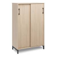 Office kontorskab med skyded&oslash;r 1275x800mm eg med sort stel