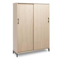 Office kontorskab med skyded&oslash;r 1660x1200mm eg med sort stel