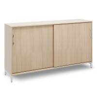 Office kontorskab med skyded&oslash;r 890x1600mm eg med alugr&aring;t stel