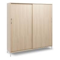 Office kontorskab med skyded&oslash;r 1660x1600mm eg med alugr&aring;t stel