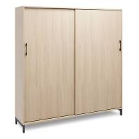 Office kontorskab med skyded&oslash;r 1660x1600mm eg med sort stel