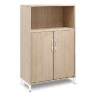 Office kontorskab med &aring;ben hylde 1275x800mm eg med hvidt stel