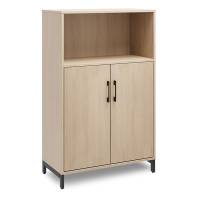 Office kontorskab med &aring;ben hylde 1275x800mm eg med sort stel
