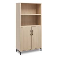 Office kontorskab med &aring;bne hylder 1660x800mm eg med sort stel