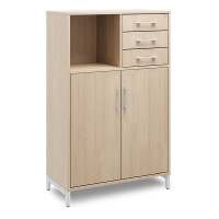Office kontorskab med skuffer 1275x800mm eg med alugr&aring;t stel