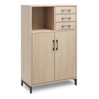 Office kontorskab med skuffer 1275x800mm eg med sort stel