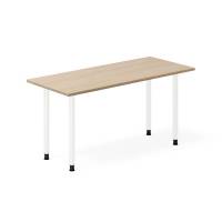 Office skrivebord 140x60cm eg laminat med hvidt stel 
