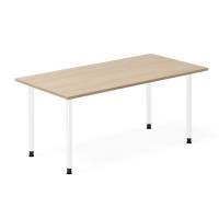 Office skrivebord 160x80cm eg laminat med hvidt stel 