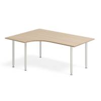 Office skrivebord venstrevendt 160x120cm eg laminat med s&oslash;lv stel