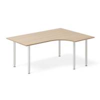 Office skrivebord h&oslash;jrevendt 160x120cm eg laminat med s&oslash;lv stel