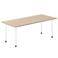 Office skrivebord 180x80cm eg laminat med hvidt stel 