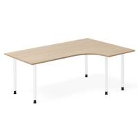 Office skrivebord h&oslash;jrevendt 180x120cm eg laminat med hvidt stel