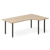 Office skrivebord h&oslash;jrevendt 180x120cm eg laminat med sort stel