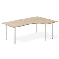 Office skrivebord h&oslash;jrevendt 180x120cm eg laminat med s&oslash;lv stel