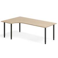 Office skrivebord venstrevendt 200x120cm eg laminat med sort stel