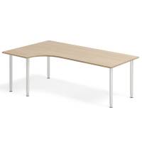 Office skrivebord venstrevendt 200x120cm eg laminat med s&oslash;lv stel