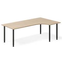 Office skrivebord h&oslash;jrevendt 200x120cm eg laminat med sort stel