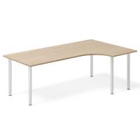 Office skrivebord h&oslash;jrevendt 200x120cm eg laminat med s&oslash;lv stel