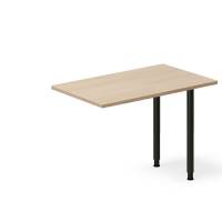 Office skrivebord tilbyg 100x60cm eg laminat med sort stel 