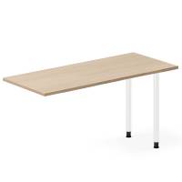 Office skrivebord tilbyg 140x60cm eg laminat med hvidt stel 