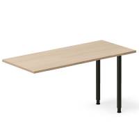 Office skrivebord tilbyg 140x60cm eg laminat med sort stel 