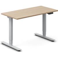 Office h&aelig;ve-s&aelig;nkebord 120x60cm eg laminat med s&oslash;lv stel
