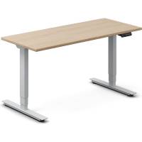 Office h&aelig;ve-s&aelig;nkebord 140x60cm eg laminat med s&oslash;lv stel