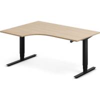 Office h&aelig;ve-s&aelig;nkebord venstrevendt 160x120cm eg med sort stel