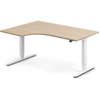 Office h&aelig;ve-s&aelig;nkebord venstrevendt 160x120cm eg med hvidt stel