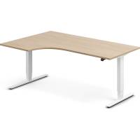 Office h&aelig;ve-s&aelig;nkebord venstrevendt 180x120cm eg med hvidt stel