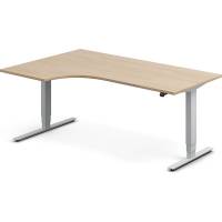 Office h&aelig;ve-s&aelig;nkebord venstrevendt 180x120cm eg med s&oslash;lv stel