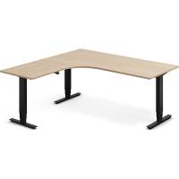 Office h&aelig;ve-s&aelig;nkebord venstrevendt 180x180cm eg med sort stel