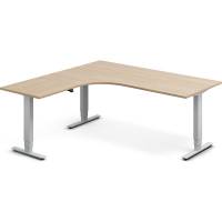 Office h&aelig;ve-s&aelig;nkebord venstrevendt 180x180cm eg med s&oslash;lv stel