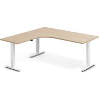 Office h&aelig;ve-s&aelig;nkebord venstrevendt 180x180cm eg med hvidt stel