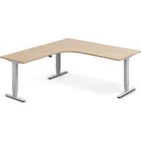 Office h&aelig;ve-s&aelig;nkebord venstrevendt 180x200cm eg med s&oslash;lv stel