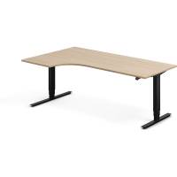 Office h&aelig;ve-s&aelig;nkebord venstrevendt 200x120cm eg med sort stel