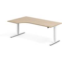 Office h&aelig;ve-s&aelig;nkebord venstrevendt 200x120cm eg med hvidt stel