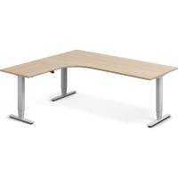 Office h&aelig;ve-s&aelig;nkebord venstrevendt 200x180cm eg med s&oslash;lv stel
