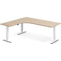 Office h&aelig;ve-bord venstrevendt 200x180cm eg med hvidt stel