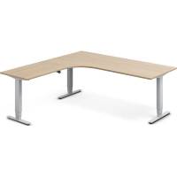 Office h&aelig;ve-s&aelig;nkebord venstrevendt 200x200cm eg med s&oslash;lv stel